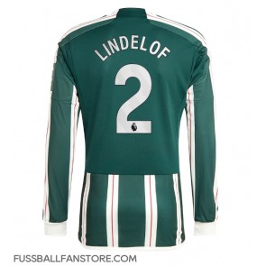 Manchester United Victor Lindelof #2 Replik Auswärtstrikot 2023-24 Langarm